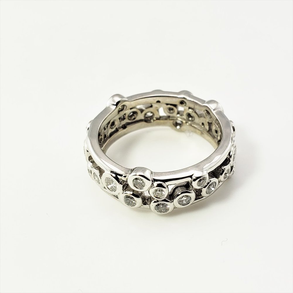 Vintage 14 Karat White Gold Diamond Band Ring Size 6 #9149 - Picture 3 of 8